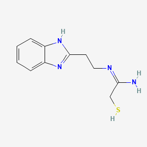 molecular formula C11H14N4S B12804352 N-(2-(1H-Benzimidazol-2-yl)ethyl)-2-mercaptoethanimidamide CAS No. 738518-87-1