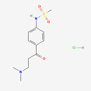 molecular formula C12H19ClN2O3S B12804370 Methanesulfonanilide, 4'-(3-(dimethylamino)propionyl)-, hydrochloride CAS No. 60232-96-4