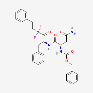 molecular formula C30H31F2N3O5 B12804406 N-(N'-Benzyloxycarbonyl-asparaginyl)-2-amino-4,4-difluoro-1,6-diphenyl-3-hexanone CAS No. 134450-37-6