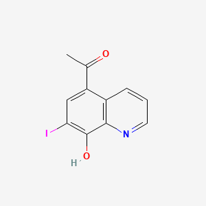 molecular formula C11H8INO2 B12804420 1-(8-Hydroxy-7-iodo-5-quinolinyl)ethanone CAS No. 40771-29-7