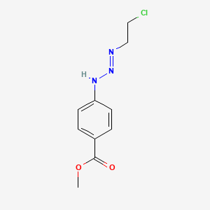 molecular formula C10H12ClN3O2 B12804427 Benzoic acid, 4-(3-(2-chloroethyl)-1-triazenyl)-, methyl ester CAS No. 105633-24-7