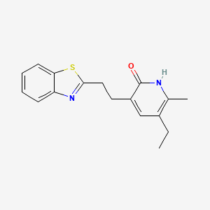 molecular formula C17H18N2OS B12804447 5-Ethyl-6-methyl-3-((2-benzothiazolyl)ethyl)-2-pyridinone CAS No. 135525-69-8
