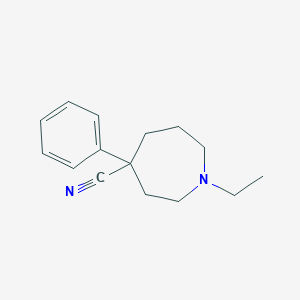 molecular formula C15H20N2 B12804470 1-Ethyl-4-phenyl-4-azepanecarbonitrile CAS No. 7512-09-6