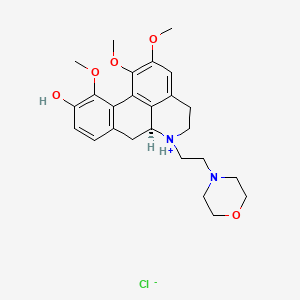 molecular formula C25H33ClN2O5 B12804490 6a-alpha-Noraporphin-9-ol, 6-(2-morpholinoethyl)-1,2,10-trimethoxy-, monohydrochloride CAS No. 101832-31-9