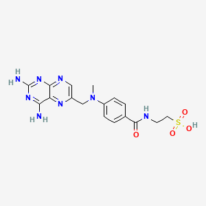 molecular formula C17H20N8O4S B12804518 N-(4-Amino-4-deoxy-N-methylpteroyl)-4-aminoethanesulfonic acid CAS No. 113811-46-4