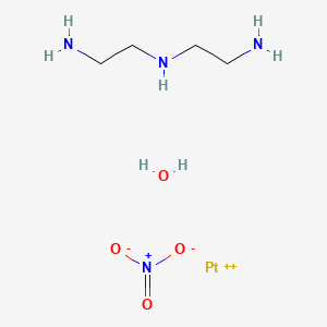 molecular formula C4H15N4O4Pt+ B12804527 Platinum(2+), (N-(2-aminoethyl)-1,2-ethanediamine-N,N',N'')aqua-, (SP-4-2)-, dinitrate CAS No. 86493-50-7