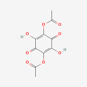 molecular formula C10H8O8 B12804569 2,5-Dihydroxy-3,6-dioxocyclohexa-1,4-diene-1,4-diyl diacetate CAS No. 20129-59-3