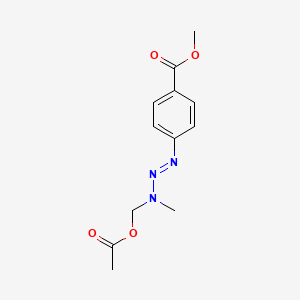 molecular formula C12H15N3O4 B12804575 Benzoic acid, 4-(3-((acetyloxy)methyl)-3-methyl-1-triazenyl)-, methyl ester CAS No. 90476-07-6