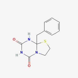 molecular formula C12H13N3O2S B12804586 8a-Benzyltetrahydro-2H-[1,3]thiazolo[3,2-a][1,3,5]triazine-2,4(3H)-dione CAS No. 13146-75-3