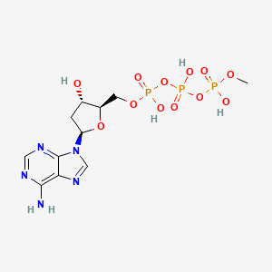 molecular formula C11H18N5O12P3 B12804593 Adenosine 5'-(tetrahydrogen triphosphate), 2'-deoxy-, monomethyl ester CAS No. 87202-49-1