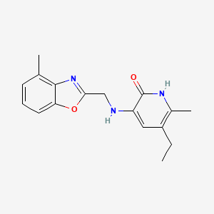 molecular formula C17H19N3O2 B12804599 5-ethyl-6-methyl-3-[(4-methyl-1,3-benzoxazol-2-yl)methylamino]-1H-pyridin-2-one CAS No. 135525-75-6