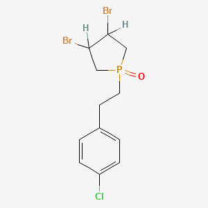 molecular formula C12H14Br2ClOP B12804601 3,4-Dibromo-1-(2-(4-chlorophenyl)ethyl)phospholane 1-oxide CAS No. 38864-57-2