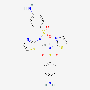 molecular formula C18H16N6O4S4Zn B12804638 Zinc sulfathiazole CAS No. 12286-43-0