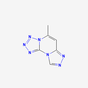 molecular formula C6H5N7 B12804655 5-Methyltetraazolo(1,5-a)(1,2,4)triazolo(4,3-c)pyrimidine CAS No. 56881-42-6