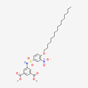 molecular formula C32H46N2O9S B12804682 Dimethyl 5-({[4-(hexadecyloxy)-3-nitrophenyl]sulfonyl}amino)benzene-1,3-dicarboxylate CAS No. 30713-89-4