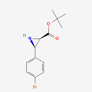 molecular formula C13H16BrNO2 B12804696 Tert-butyl (2R,3R)-3-(4-bromophenyl)aziridine-2-carboxylate 