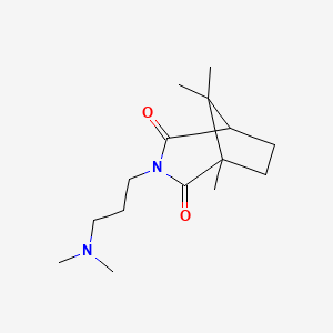 molecular formula C15H26N2O2 B12804716 3-[3-(Dimethylamino)propyl]-1,8,8-trimethyl-3-azabicyclo[3.2.1]octane-2,4-dione CAS No. 7150-87-0