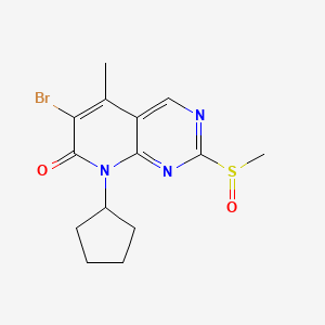 molecular formula C14H16BrN3O2S B1280472 6-bromo-8-cyclopentyl-2-methanesulfinyl-5-methyl-8H-pyrido[2,3-d]pyrimidin-7-one CAS No. 571188-81-3