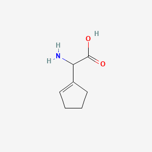 molecular formula C7H11NO2 B12804742 Amino(1-cyclopenten-1-yl)acetic acid CAS No. 61996-18-7