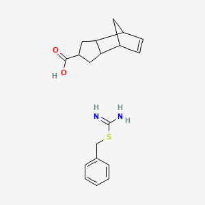 molecular formula C19H24N2O2S B12804778 benzyl carbamimidothioate;tricyclo[5.2.1.02,6]dec-8-ene-4-carboxylic acid CAS No. 7497-32-7