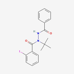 molecular formula C18H19IN2O2 B12804808 Benzoic acid, 2-iodo-, 2-benzoyl-1-(1,1-dimethylethyl)hydrazide CAS No. 112226-93-4