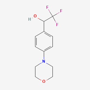 molecular formula C12H14F3NO2 B12804832 p-Morpholino-alpha-(trifluoromethyl)benzyl alcohol CAS No. 70783-45-8