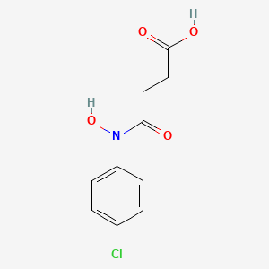 molecular formula C10H10ClNO4 B12804849 Butanoic acid, 4-((4-chlorophenyl)hydroxyamino)-4-oxo- CAS No. 81576-12-7