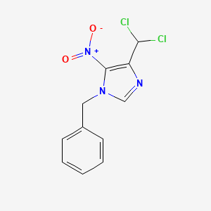 molecular formula C11H9Cl2N3O2 B1280486 1-Benzyl-4-(dichloromethyl)-5-nitro-1H-imidazole CAS No. 434326-06-4