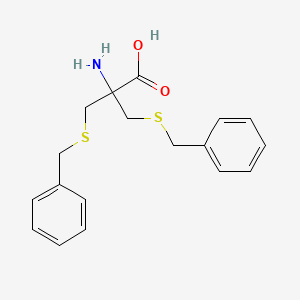 molecular formula C18H21NO2S2 B12804865 2,2-Bis((benzylthio)methyl)glycine CAS No. 32418-96-5