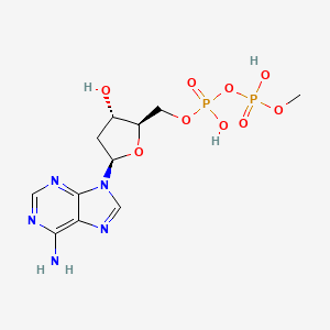 molecular formula C11H17N5O9P2 B12804868 Adenosine 5'-(trihydrogen diphosphate), 2'-deoxy-, monomethyl ester CAS No. 87202-48-0