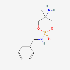 molecular formula C11H17N2O3P B12804875 N(2)-Benzyl-5-methyl-1,3,2-dioxaphosphinane-2,5-diamine 2-oxide CAS No. 46762-88-3