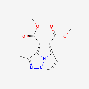 molecular formula C12H11N3O4 B12804925 Dimethyl 2-methyl-1,6a,6b-triazacyclopenta(cd)pentalene-3,4-dicarboxylate CAS No. 67279-91-8
