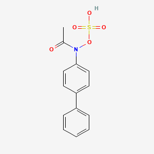 molecular formula C14H13NO5S B12804953 Acetamide, N-(1,1'-biphenyl)-4-yl-N-(sulfooxy)- CAS No. 26594-43-4