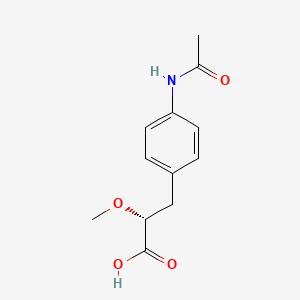 molecular formula C12H15NO4 B12804977 Acetamidophenyl methoxypropionic acid CAS No. 1240290-49-6