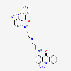 molecular formula C34H30N8O2 B12805017 6H-(1,2,3)Triazolo(4,5,1-de)acridin-6-one, 5-((3-(methyl(3-((6-oxo-6H-imidazo(4,5,1-de)acridin-5-yl)amino)propyl)amino)propyl)amino)- CAS No. 166756-63-4