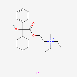molecular formula C21H34INO3 B12805041 (-)-Diethyl(2-hydroxyethyl)methylammonium iodide alpha-phenylcyclohexaneglycolate CAS No. 3486-39-3