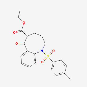 molecular formula C21H23NO5S B12805059 Ethyl 1-(4-methylphenyl)sulfonyl-6-oxo-2,3,4,5-tetrahydro-1-benzazocine-5-carboxylate CAS No. 36064-31-0