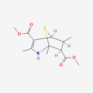 molecular formula C13H19NO4S B12805128 Dimethyl 1,3,6-trimethyl-8-thia-2-azabicyclo[3.2.1]oct-3-ene-4,7-dicarboxylate CAS No. 69891-55-0