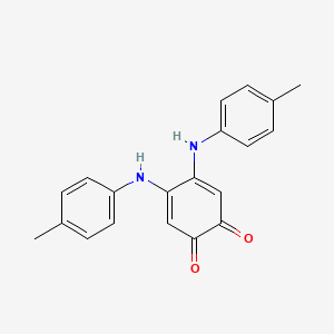 molecular formula C20H18N2O2 B12805167 4,5-Bis(4-methylanilino)cyclohexa-3,5-diene-1,2-dione CAS No. 41684-38-2