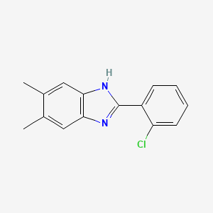 molecular formula C15H13ClN2 B12805175 2-(2-Chlorophenyl)-5,6-dimethyl-1H-benzimidazole CAS No. 14225-77-5