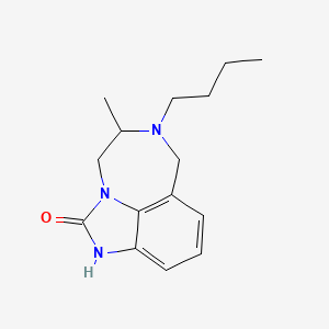 molecular formula C15H21N3O B12805185 6-Butyl-4,5,6,7-tetrahydro-5-methylimidazo(4,5,1-jk)(1,4)benzodiazepin-2(1H)-one CAS No. 126233-87-2