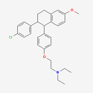 molecular formula C29H34ClNO2 B12805189 2-(4-(2-(4-Chlorophenyl)-6-methoxy-1,2,3,4-tetrahydronaphthalen-1-yl)phenoxy)-N,N-diethylethanamine CAS No. 13729-33-4