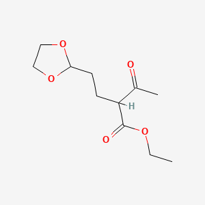molecular formula C11H18O5 B12805217 Ethyl 2-(2-(1,3-dioxolan-2-yl)ethyl)-3-oxobutanoate CAS No. 24213-02-3