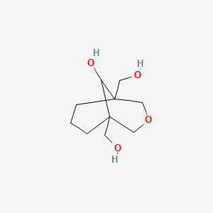molecular formula C10H18O4 B12805243 1,5-Bis(hydroxymethyl)-3-oxabicyclo(3.3.1)nonan-9-ol CAS No. 6948-40-9