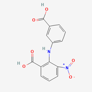 molecular formula C14H10N2O6 B12805246 2-(3-Carboxyanilino)-3-nitrobenzoic acid CAS No. 35875-16-2