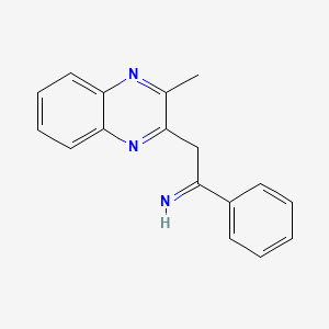 molecular formula C17H15N3 B12805303 2-(3-Methyl-2-quinoxalinyl)-1-phenylethanimine CAS No. 59417-47-9