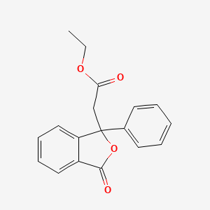 molecular formula C18H16O4 B12805322 Ethyl (3-oxo-1-phenyl-1,3-dihydro-2-benzofuran-1-yl)acetate CAS No. 6158-57-2