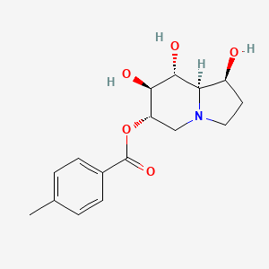 molecular formula C16H21NO5 B12805332 Benzoic acid, 4-methyl-, (1S,6S,7S,8R,8aR)-octahydro-1,7,8-trihydroxy-6-indolizinyl ester CAS No. 121104-87-8