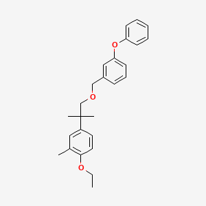 molecular formula C26H30O3 B12805513 Benzene, 4-(1,1-dimethyl-2-((3-phenoxyphenyl)methoxy)ethyl)-1-ethoxy-2-methyl- CAS No. 80854-36-0