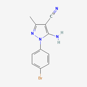 molecular formula C11H9BrN4 B1280573 5-AMINO-1-(4-BROMOPHENYL)-4-CYANO-3-METHYL-1H-PYRAZOLE CAS No. 76982-35-9